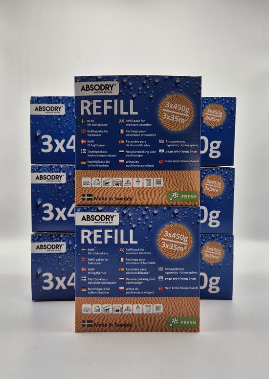 Absodry - Refill - Fresh - Megapack Navullingen- 8 x 3 stuks