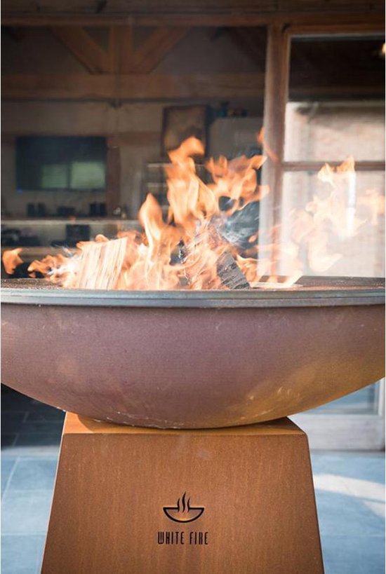 White Fire Ambiance BBQ Vuurschaal – Voor Sfeervol Buiten Koken en Dineren - Luxe Buiten Grill