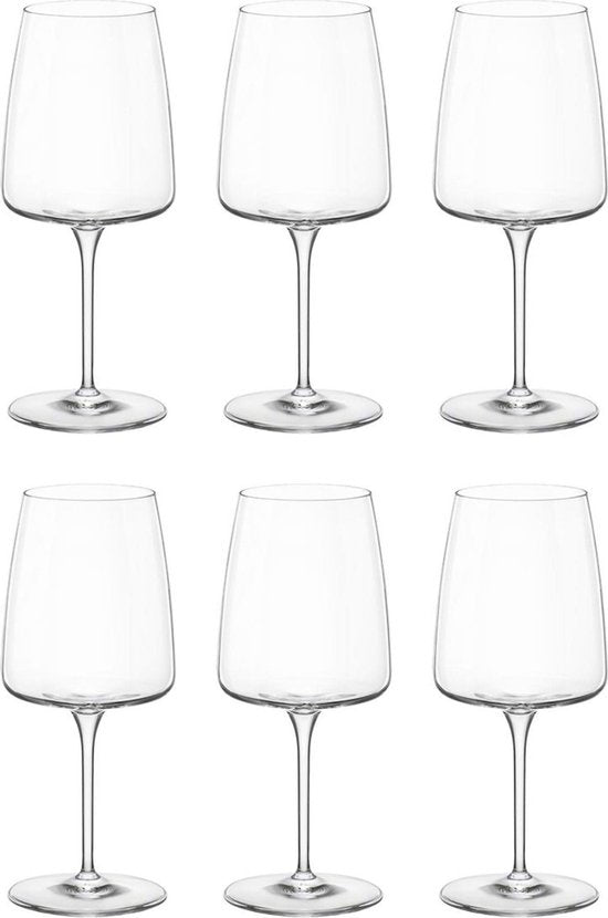 ​Bormioli Rocco Rode Wijnglazen Nexo - 540 ml - Set van 6 Wijnglazen / Bordeauxglazen - Kristalhelder en Duurzaam Kristalglas - Vaatwasserbestendig - Versterkt de Geur-, Kleur- en Smaakbeleving van Rode Wijn ​
