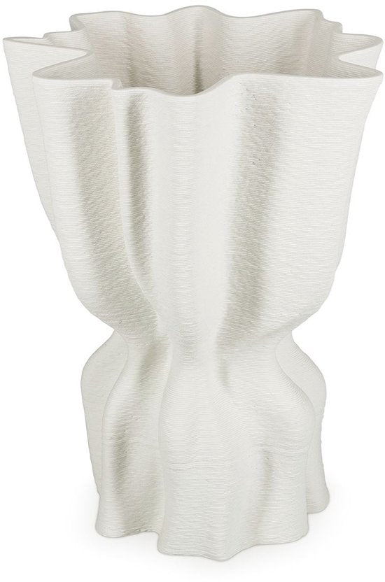 SP Collection Vaas 22x17,5xH29cm draped white Vea