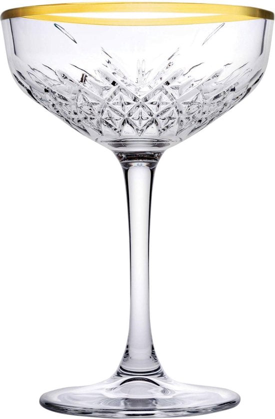 Pasabahce Champagnecoupe Timeless 27 cl - Transparant Goud 4 stuk(s)