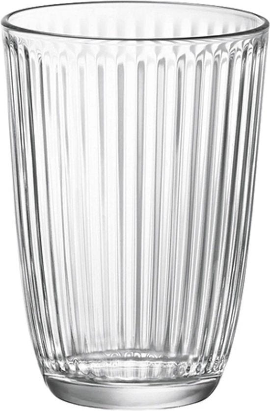 Bormioli Rocco Line serie longdrink glazen set van 6 - Italiaanse kwaliteit - Glazen - Waterglazen - Elegant design - 390ML