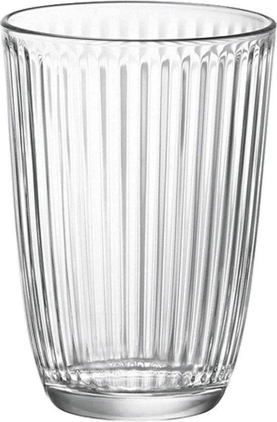 Bormioli Rocco Line serie longdrink glazen set van 6 - Italiaanse kwaliteit - Glazen - Waterglazen - Elegant design - 390ML